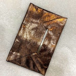 BCBG Copper Metallic Envelope Clutch